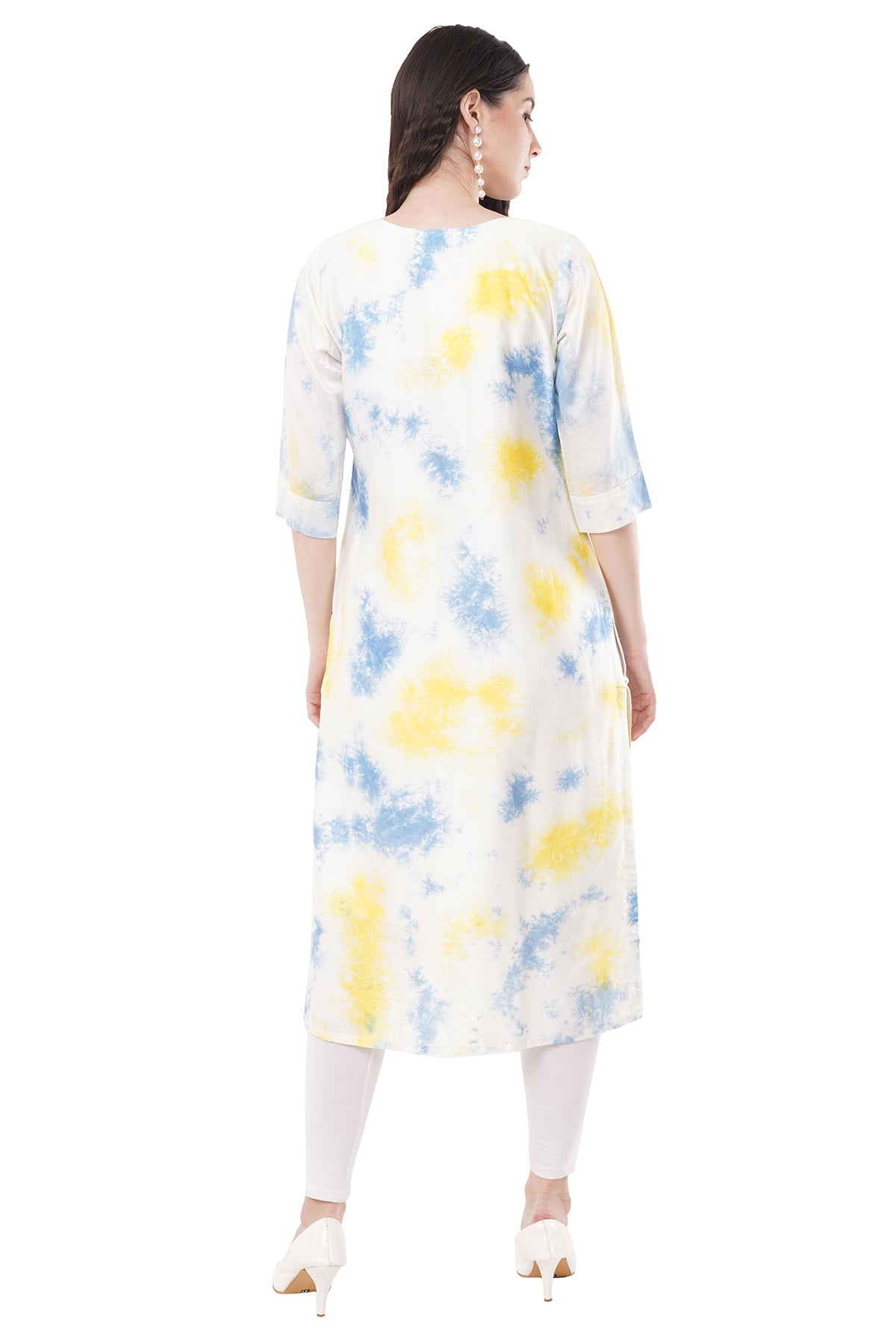 Beautiful Blue & White Tie-Dye Women's Kurta