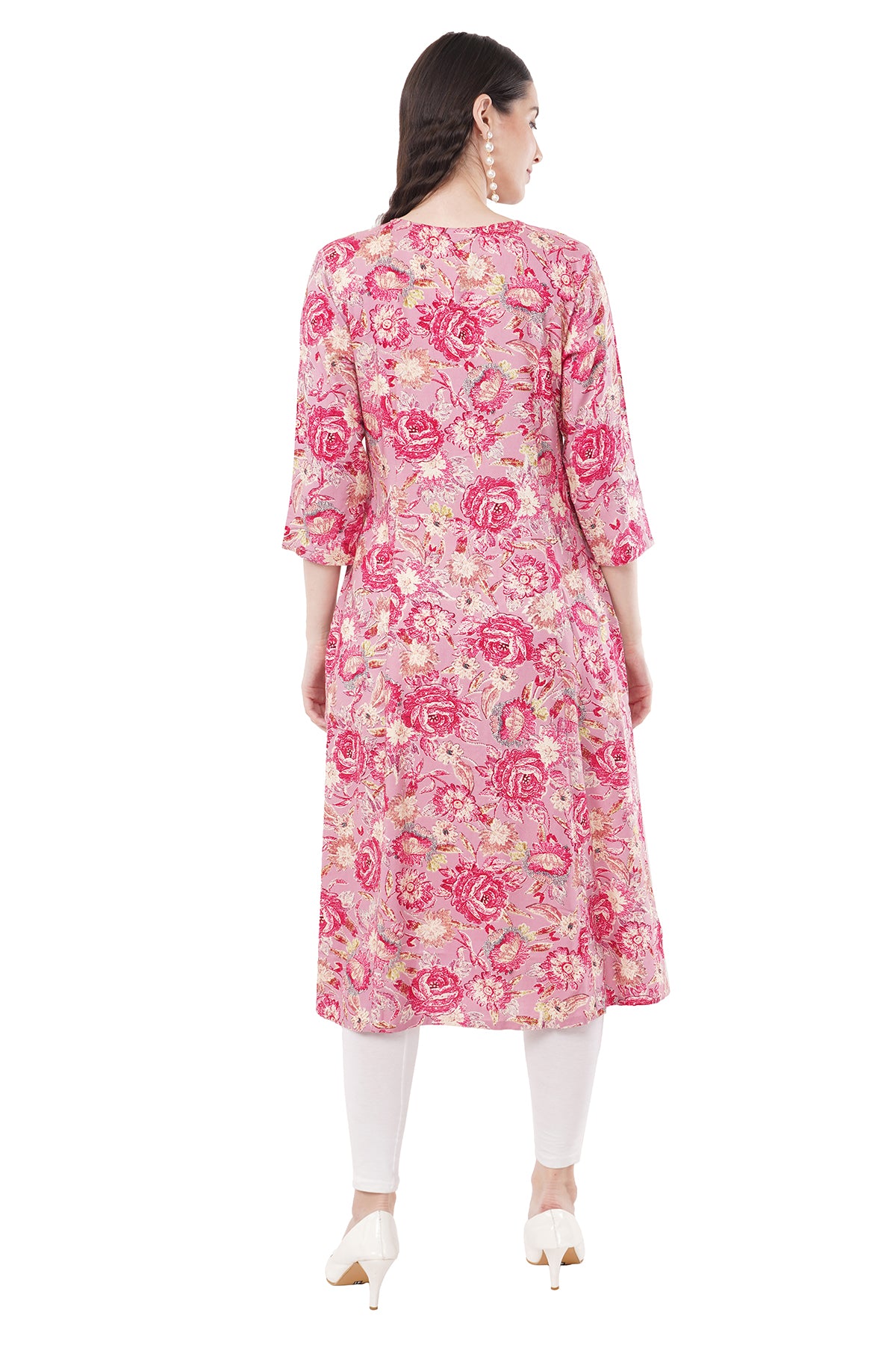 Trendy & Beautiful Pink Printed Women's Kurta