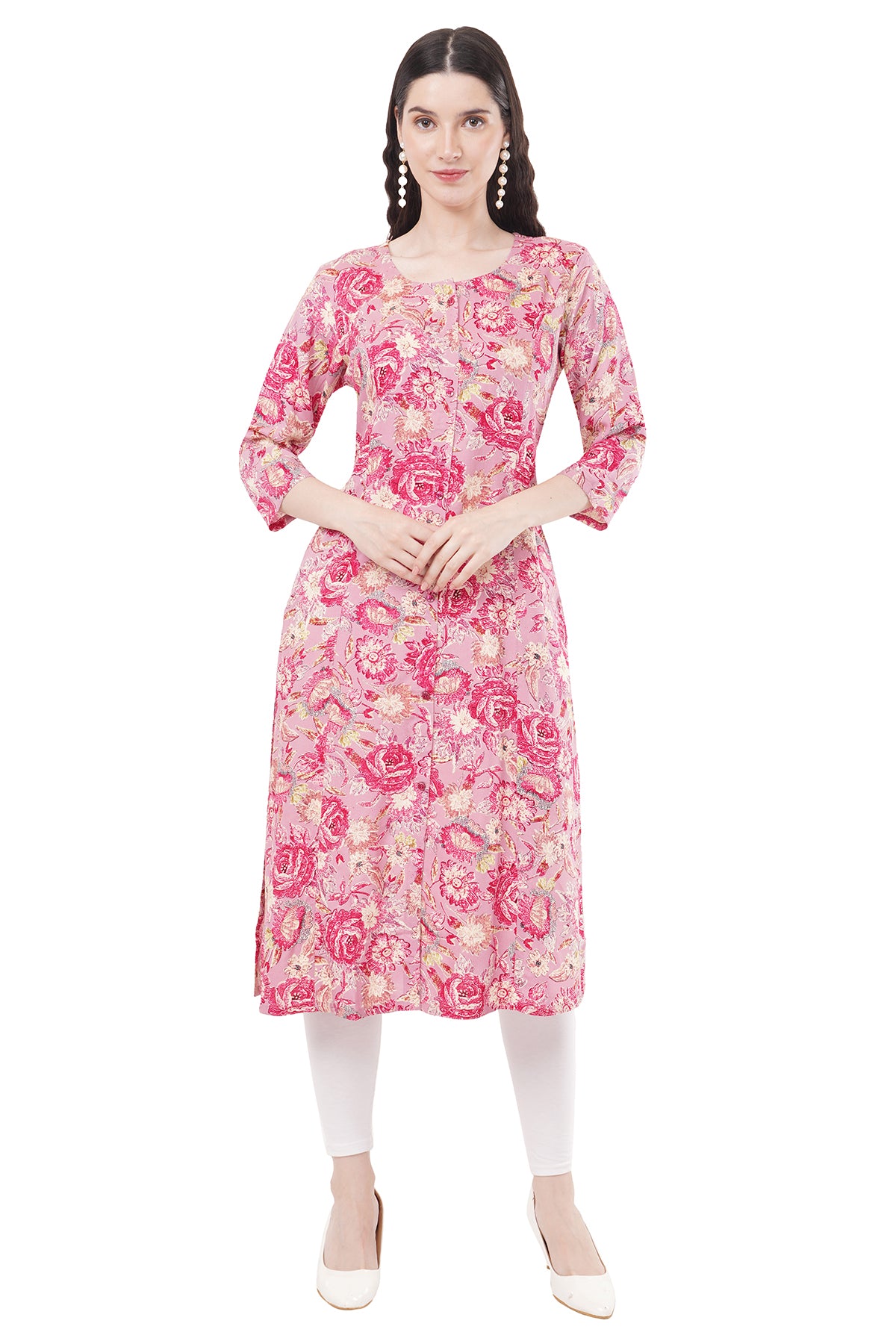 Trendy & Beautiful Pink Printed Women's Kurta