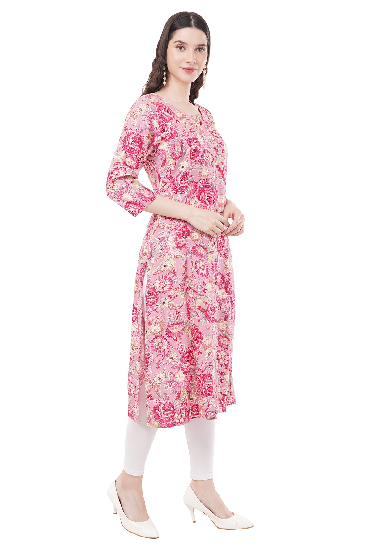 Trendy & Beautiful Pink Printed Women's Kurta
