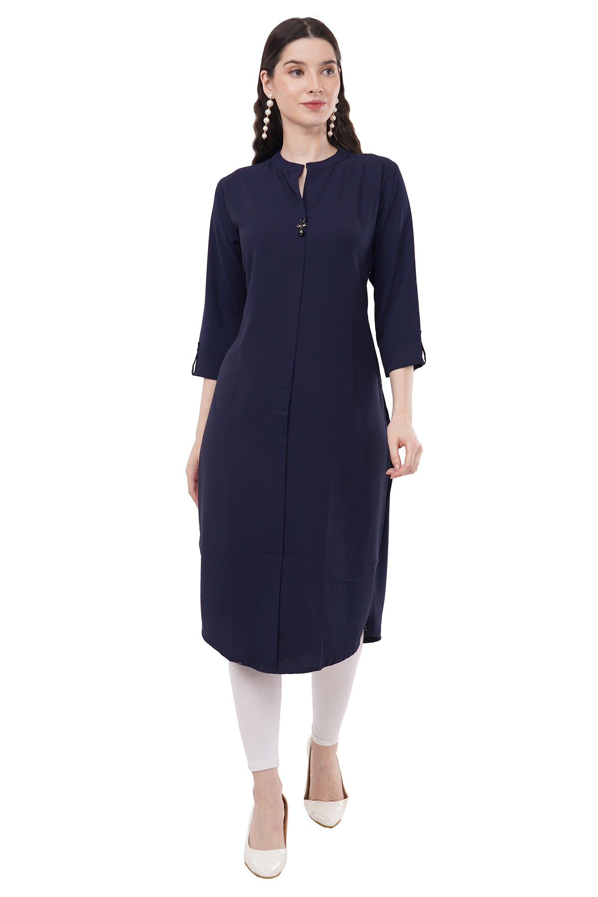 Elegant & Beautiful Solid Navy Blue Women's Kurta