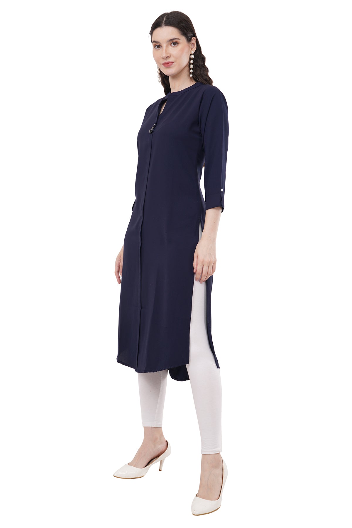 Elegant & Beautiful Solid Navy Blue Women's Kurta