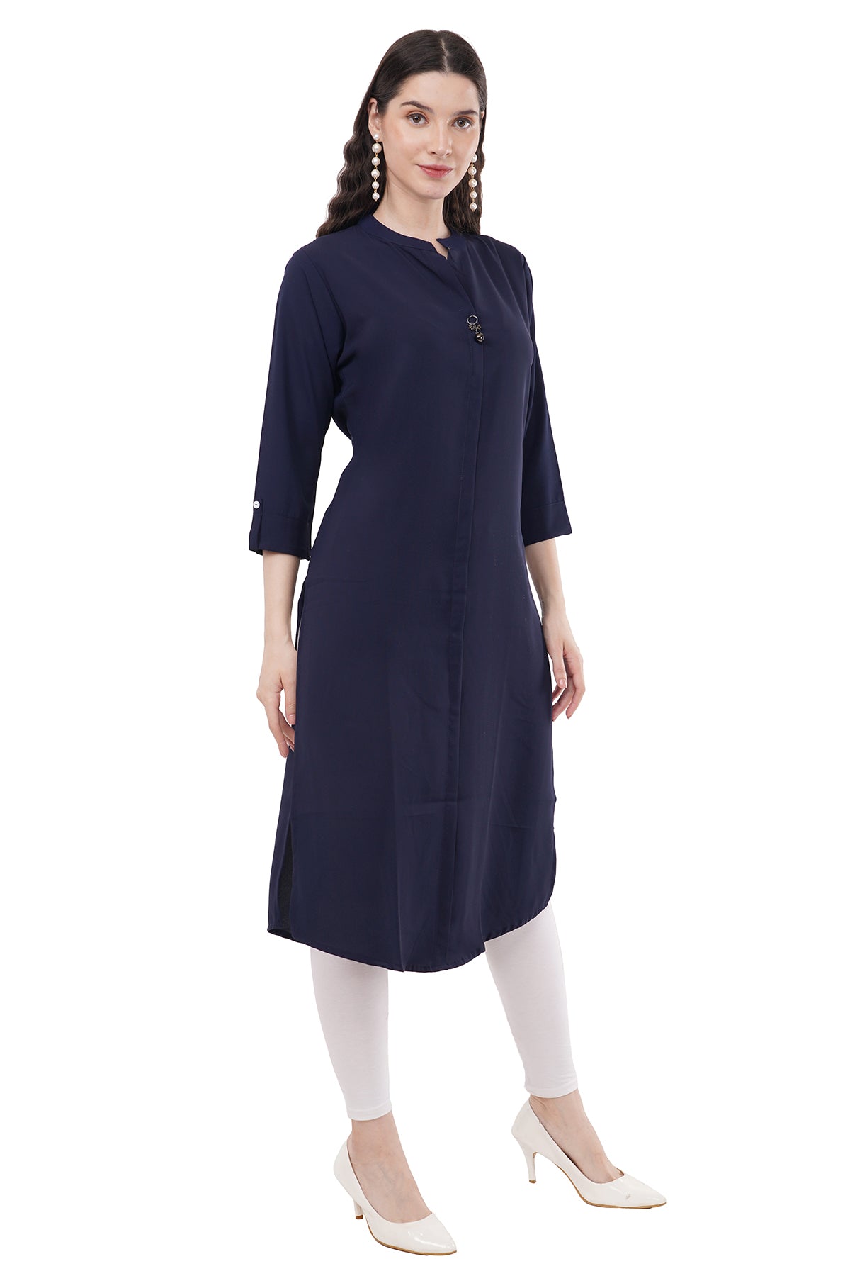 Elegant & Beautiful Solid Navy Blue Women's Kurta