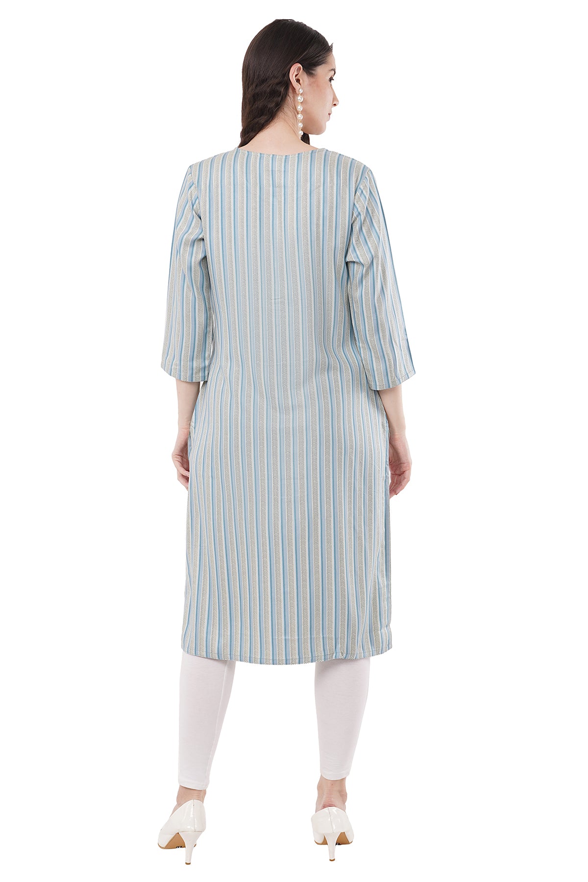 Elegant & Beautiful Grey & Cream Women's Kurta