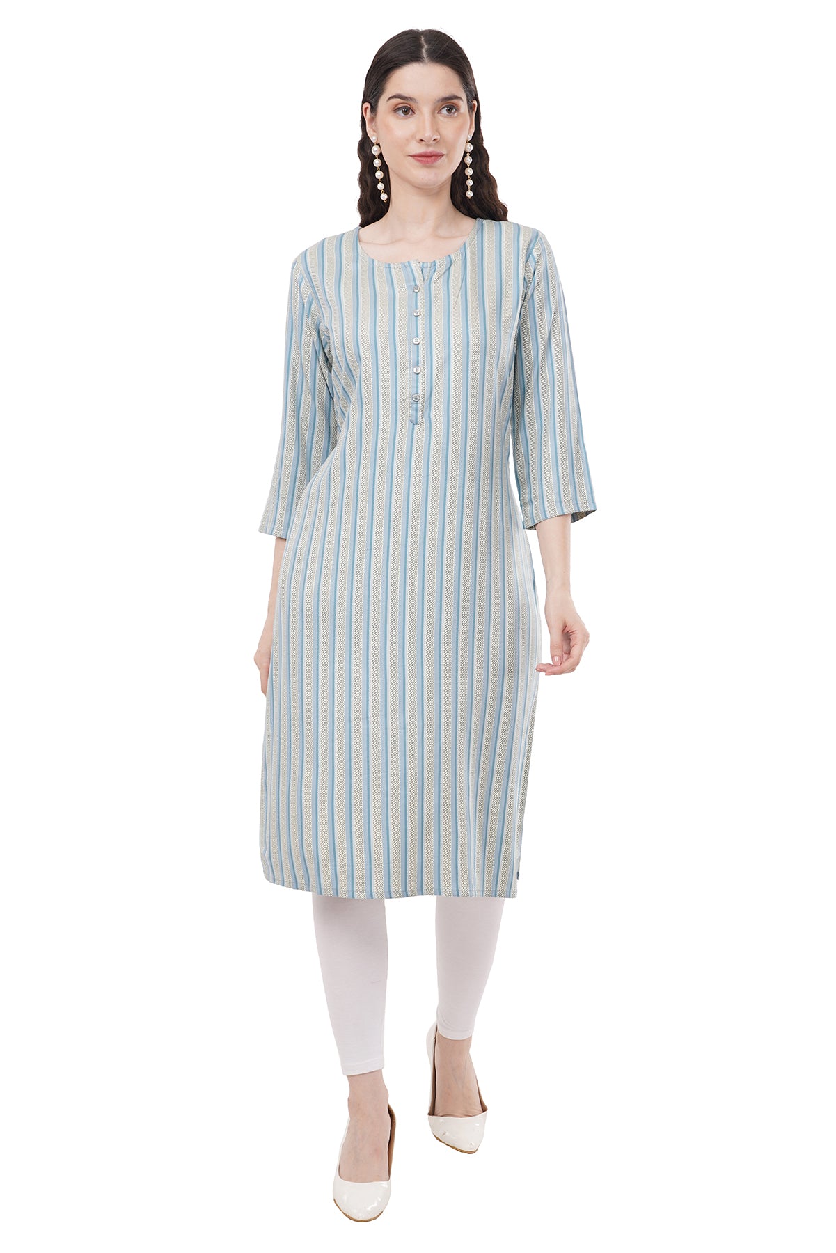 Elegant & Beautiful Grey & Cream Women's Kurta