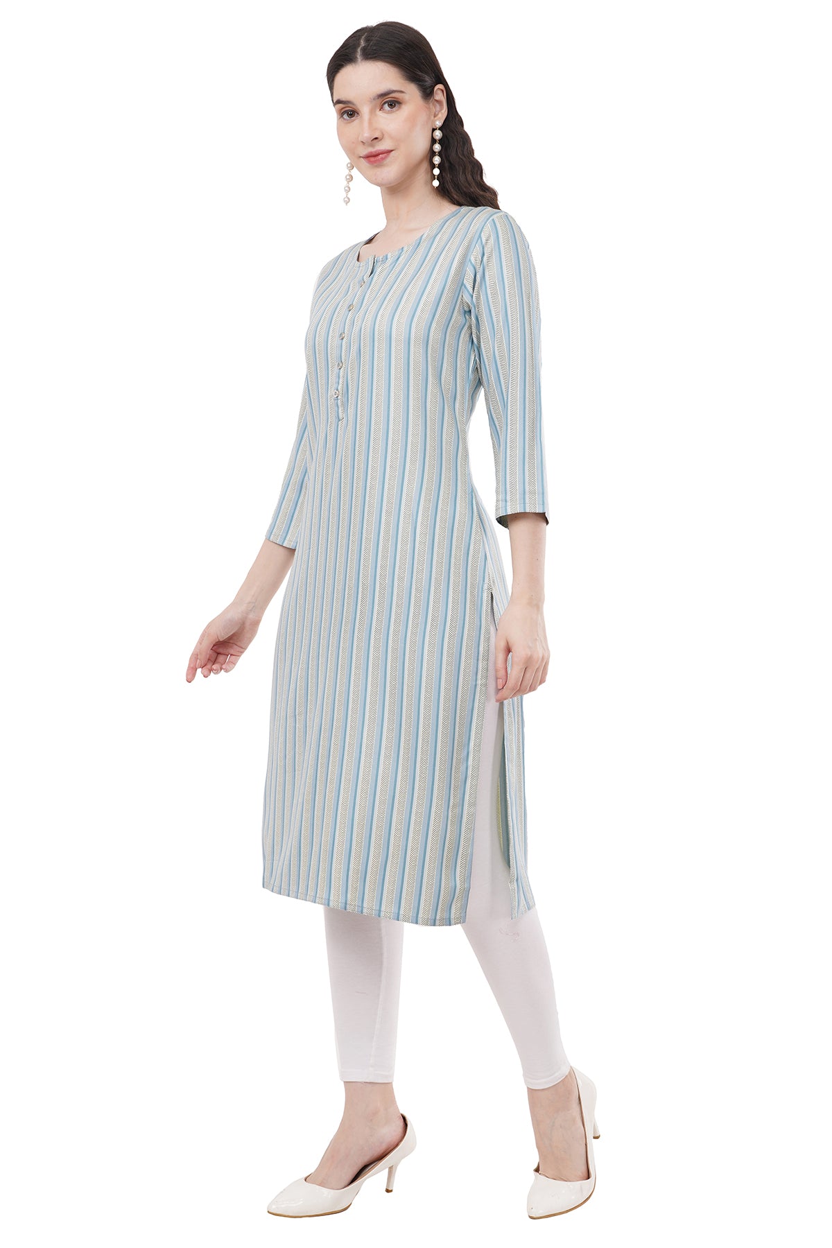 Elegant & Beautiful Grey & Cream Women's Kurta