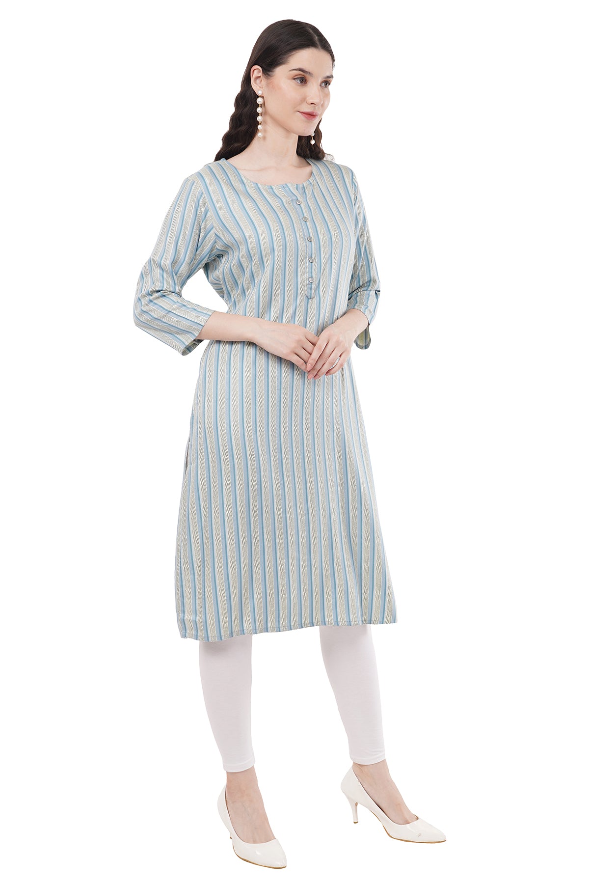 Elegant & Beautiful Grey & Cream Women's Kurta