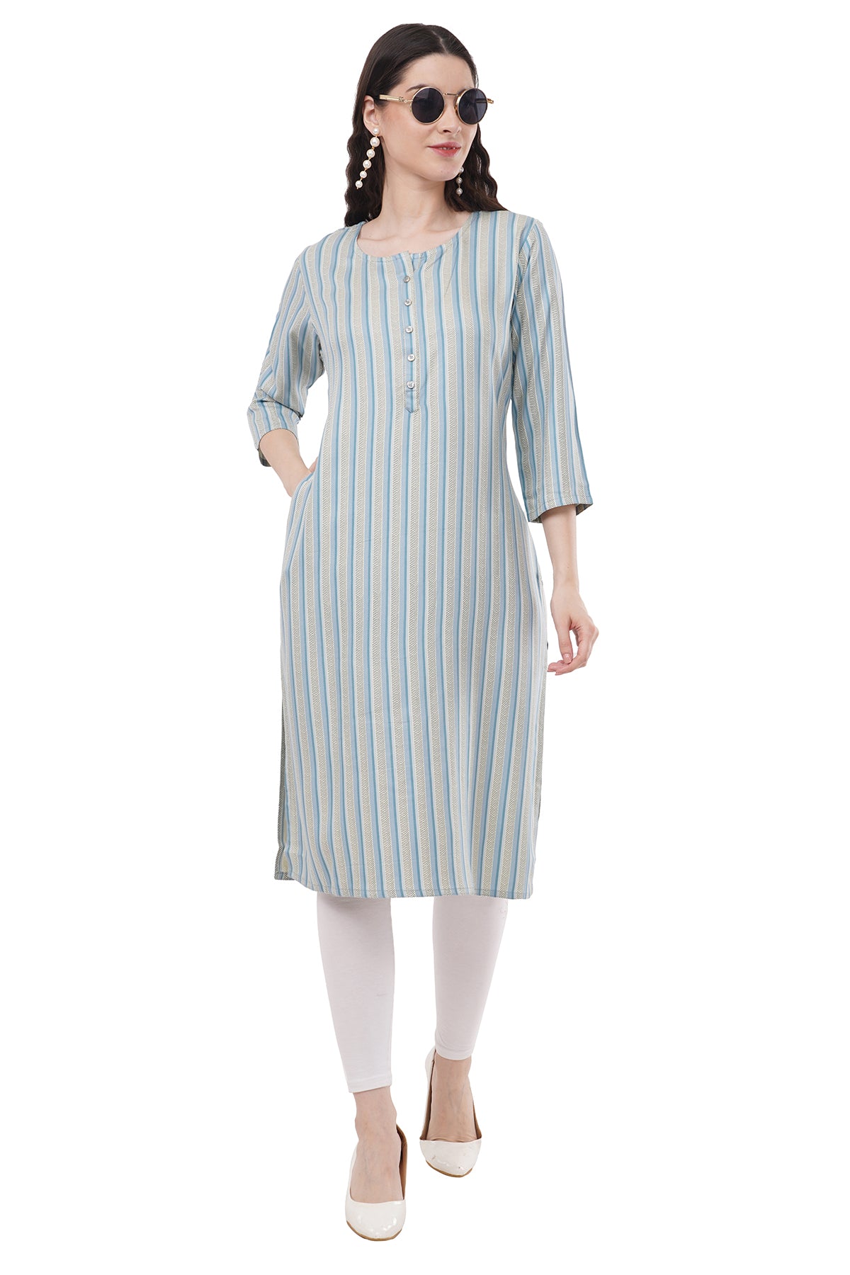 Elegant & Beautiful Grey & Cream Women's Kurta