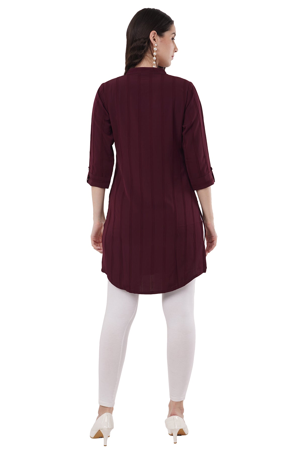 Elegant & Beautiful Solid Maroon Women's Tunic