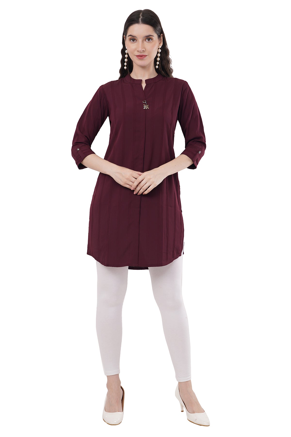 Elegant & Beautiful Solid Maroon Women's Tunic