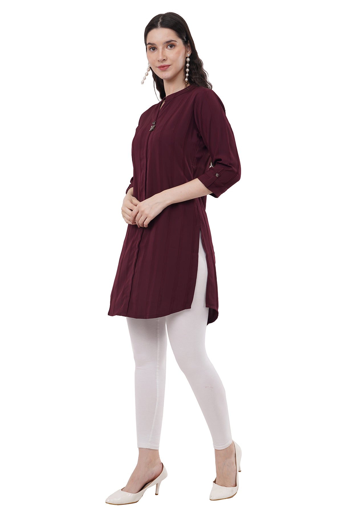 Elegant & Beautiful Solid Maroon Women's Tunic