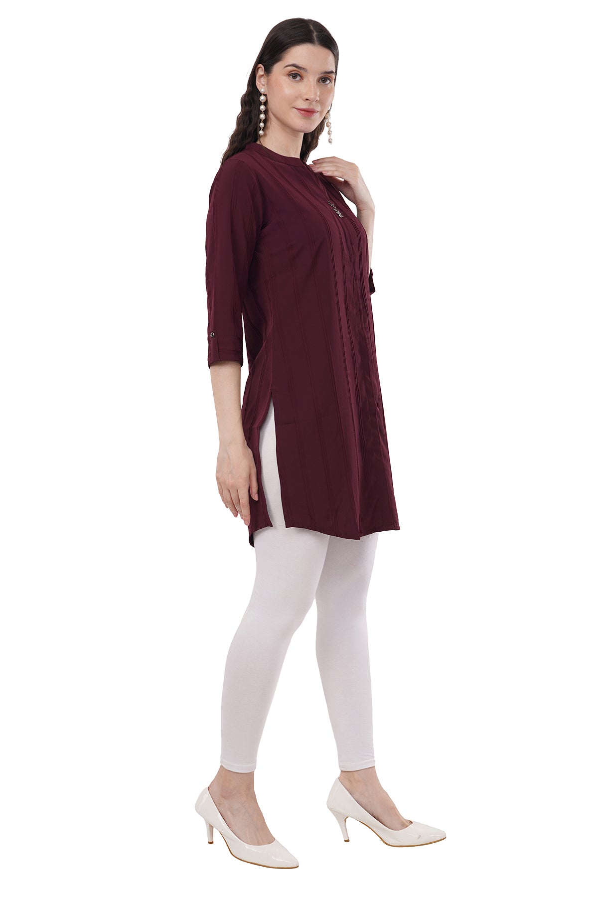 Elegant & Beautiful Solid Maroon Women's Tunic