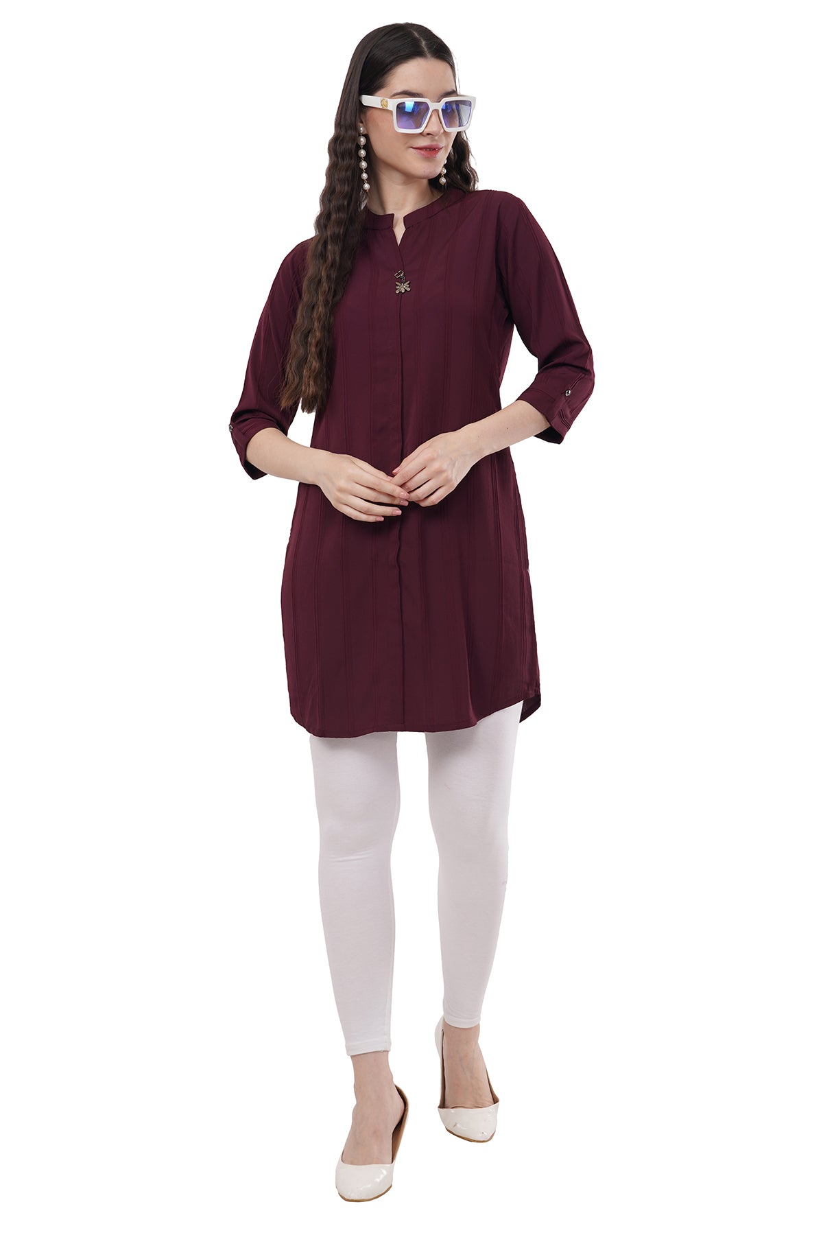 Elegant & Beautiful Solid Maroon Women's Tunic
