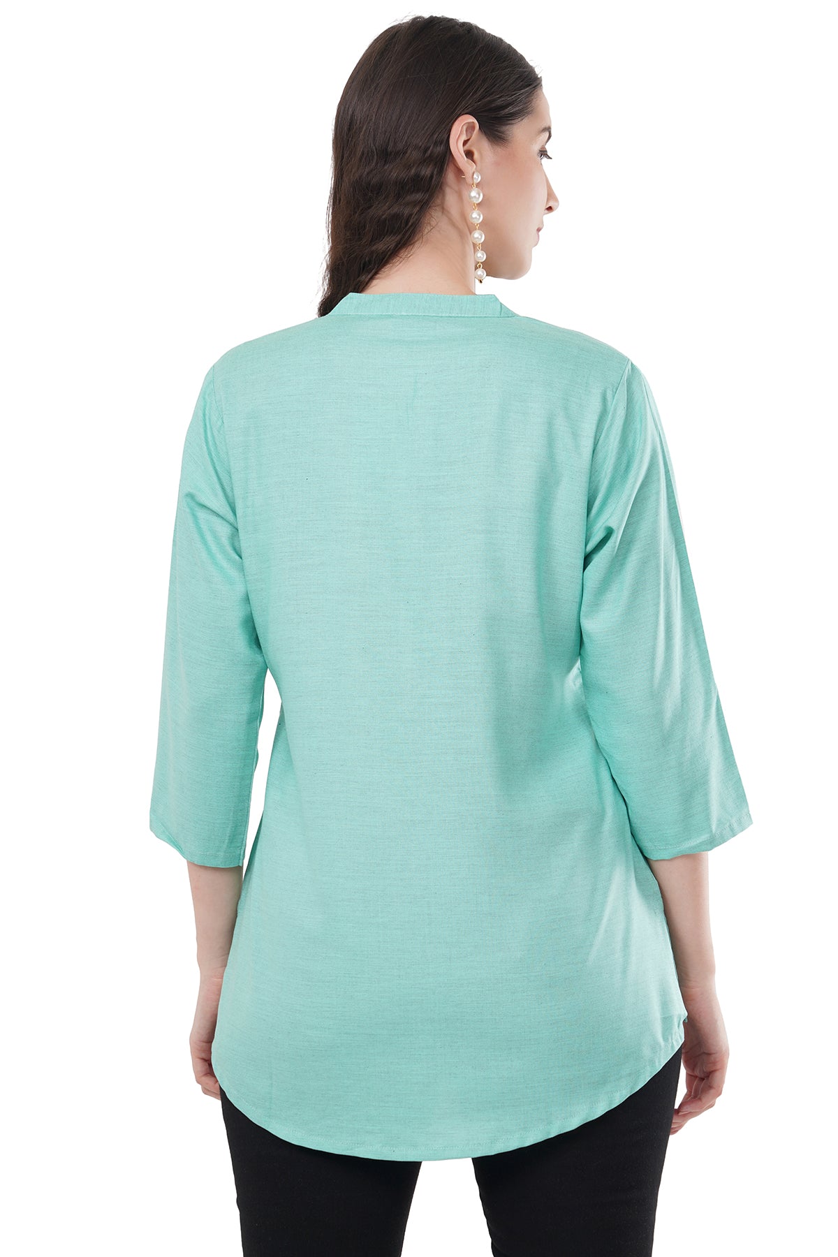 Trendy & Beautiful Solid Sea Green Women's Tunic