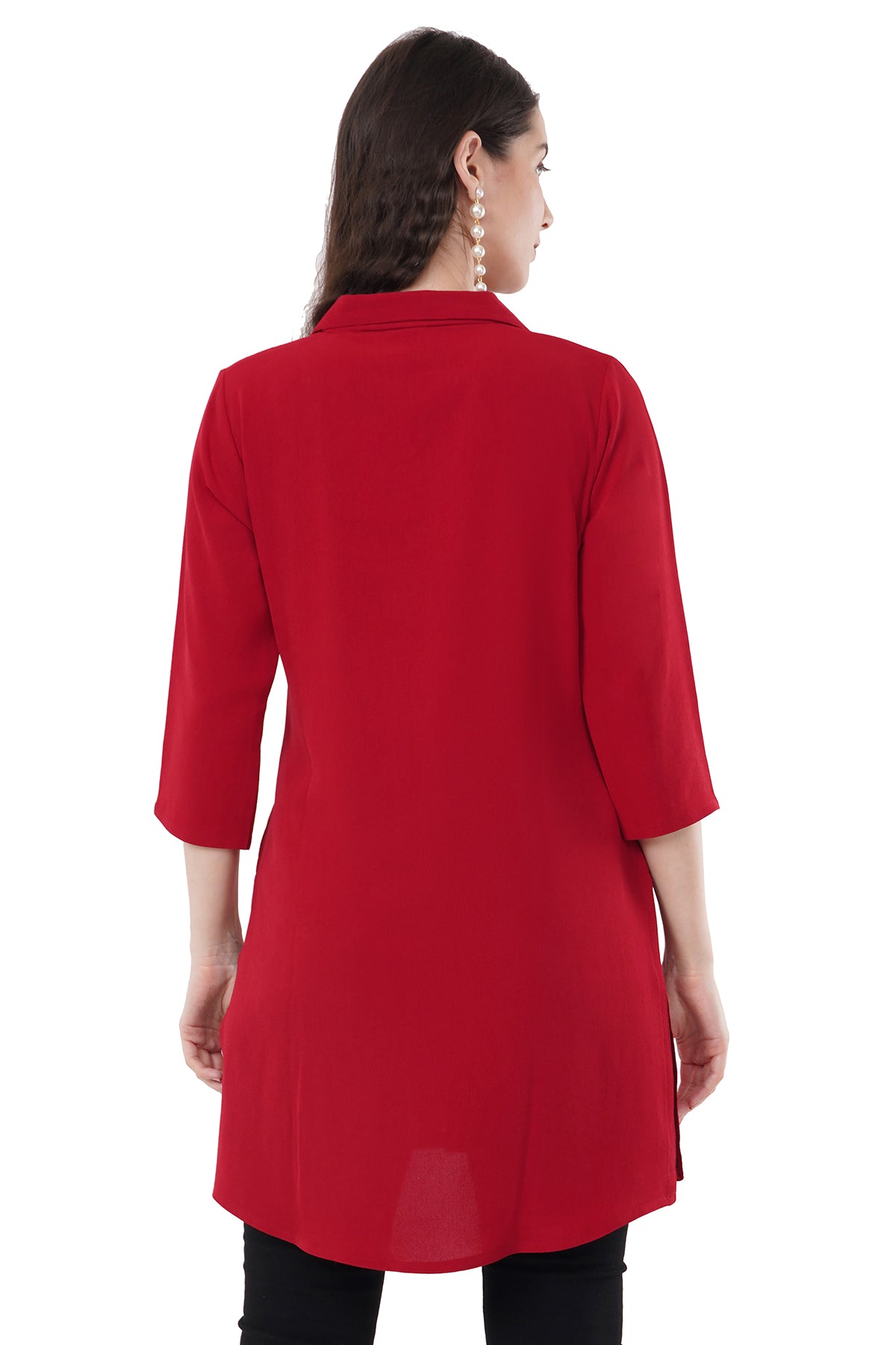 Elegant & Beautiful Red Solid Women's Tunic