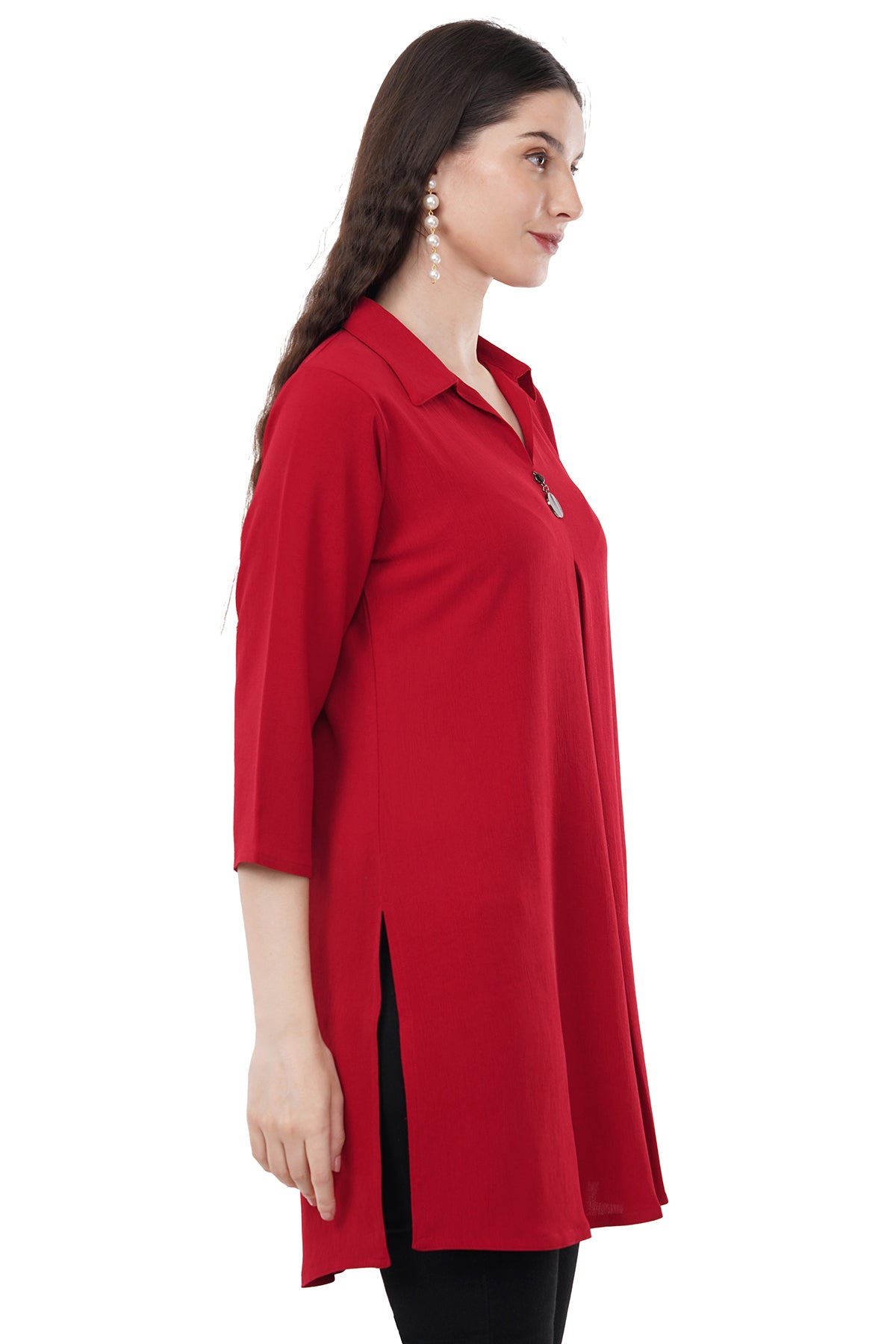 Elegant & Beautiful Red Solid Women's Tunic