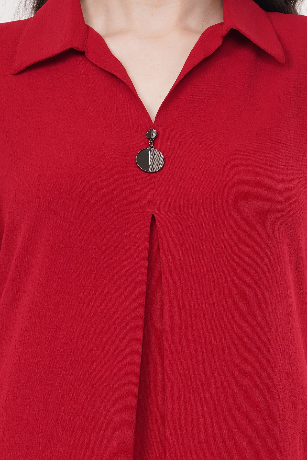 Elegant & Beautiful Red Solid Women's Tunic