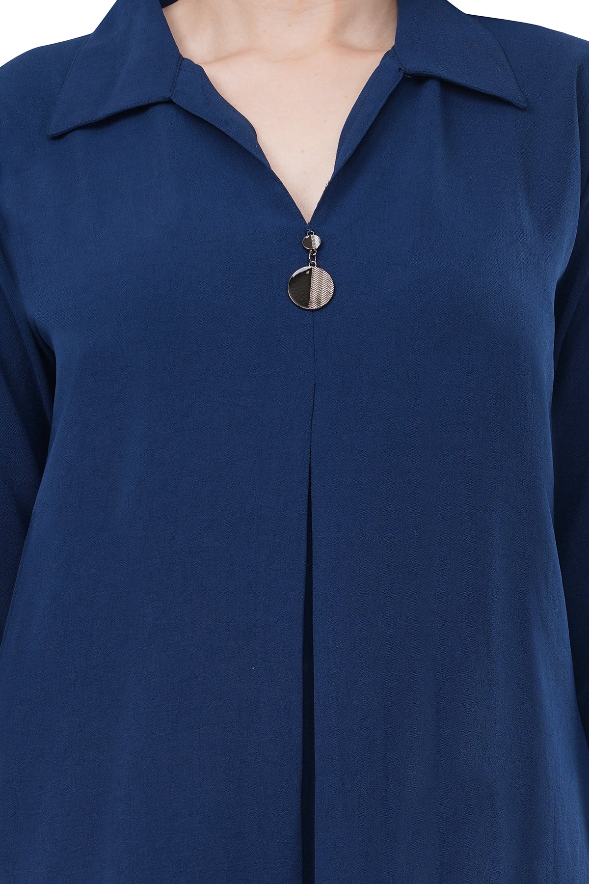 Trendy & Beautiful Solid Blue Women's Tunic