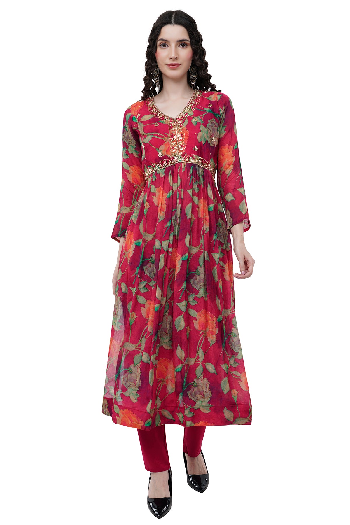Partywear Women's Kurta Set With Duppatta
