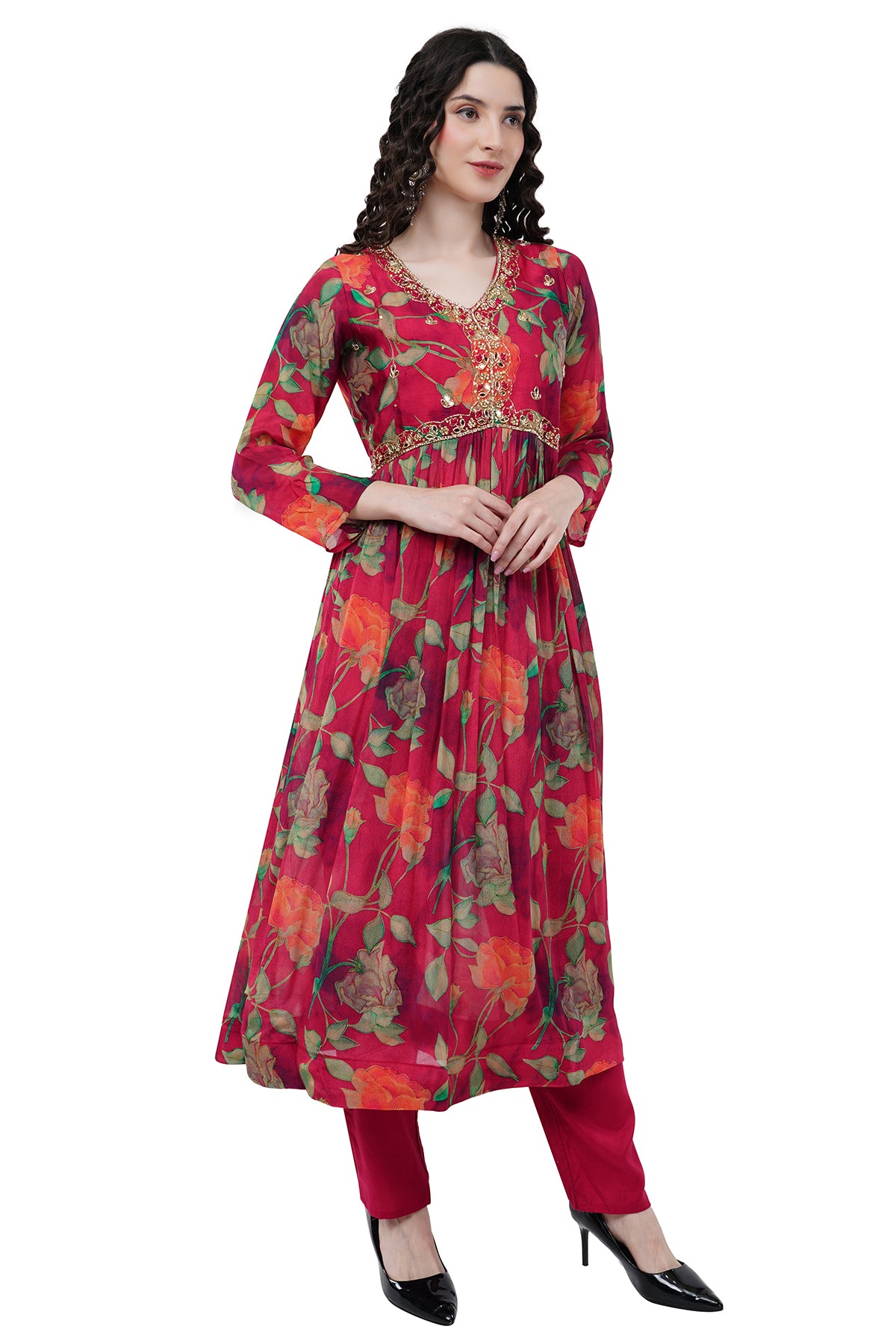 Partywear Women's Kurta Set With Duppatta