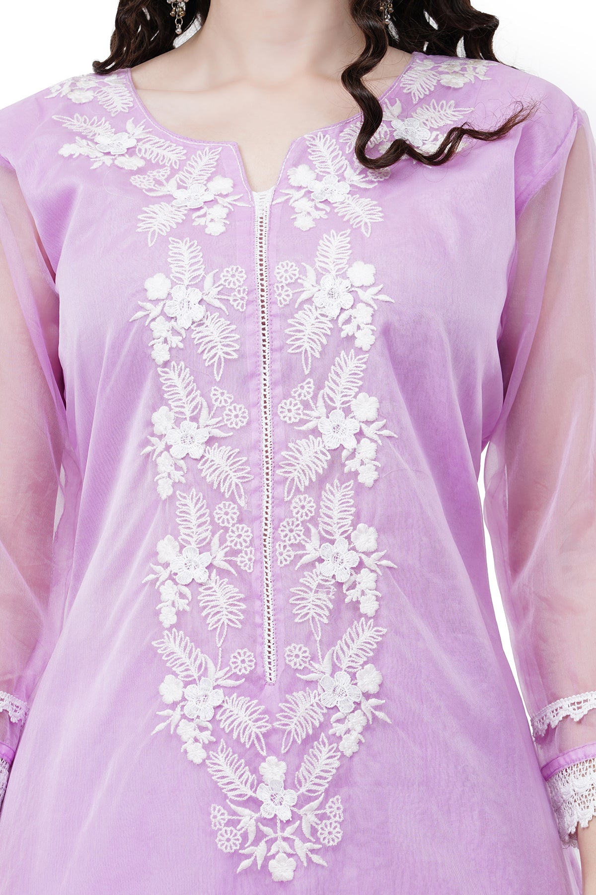 Trendy and Elegant Embroidered Organza Women's Kurta Set With Duppatta