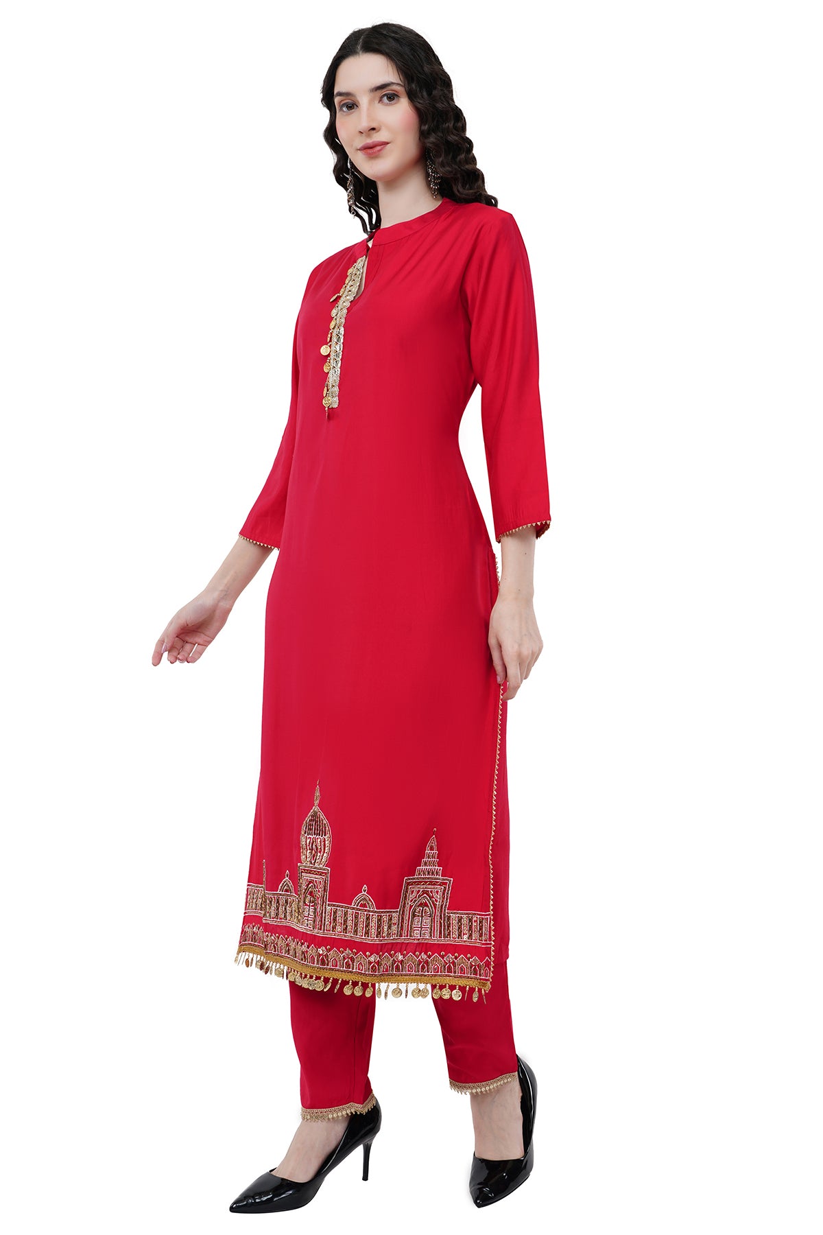 Partywear Women's Kurta Set With Duppatta