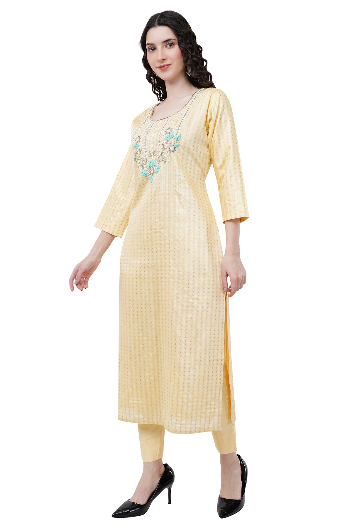 Trendy and Elegant Yellow Women's Kurta Set With Duppatta