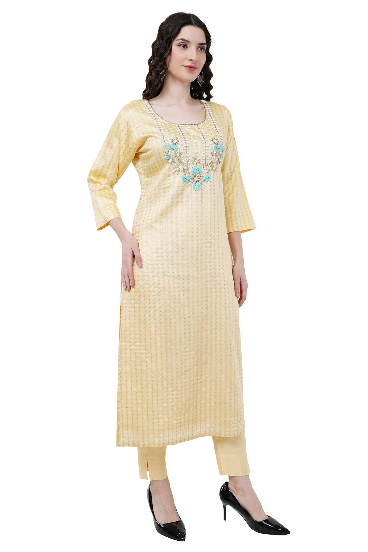 Trendy and Elegant Yellow Women's Kurta Set With Duppatta