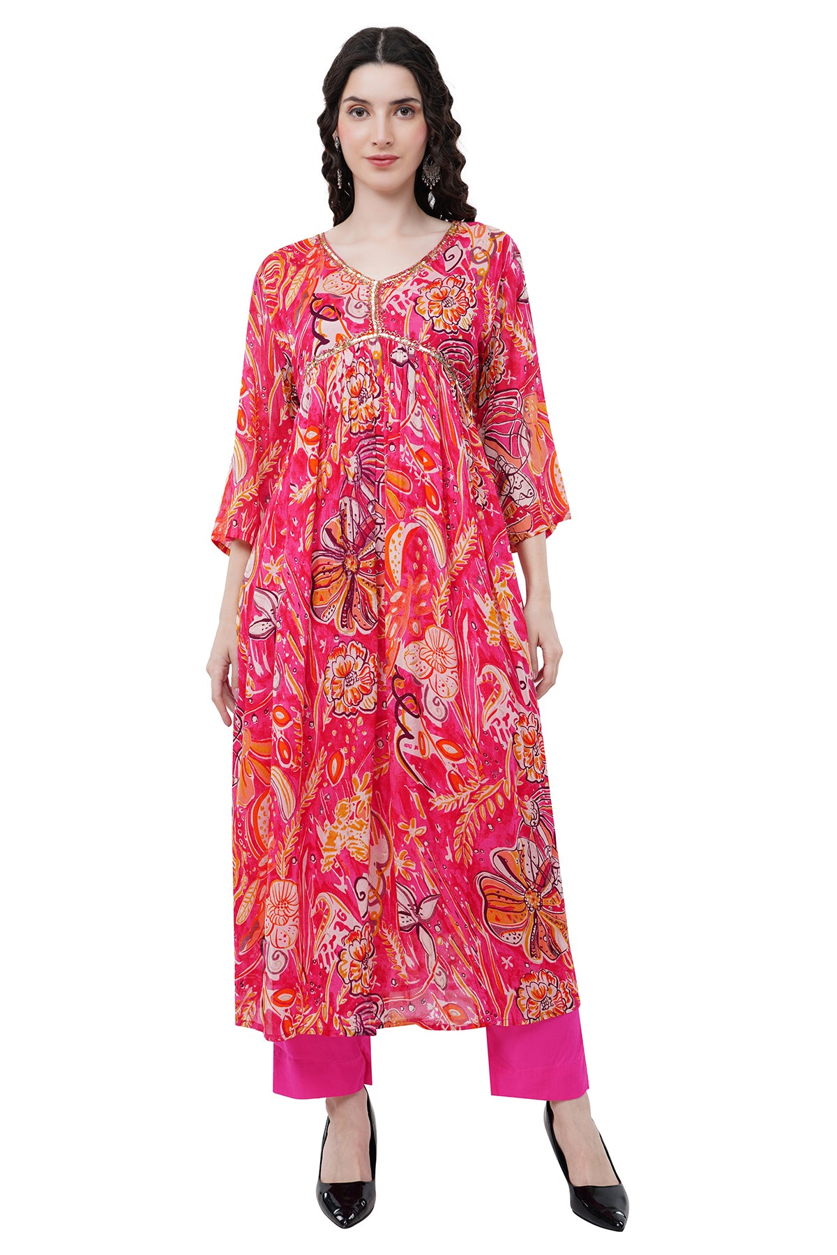Trendy and Elegant Red Women's Kurta Set With Duppatta