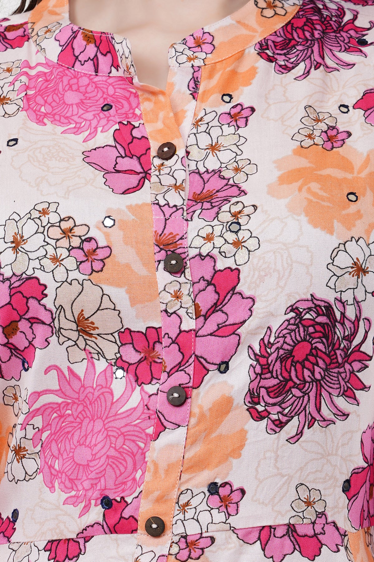 Elegant Ethnic Maxi Pink Floral Print Women's Dress
