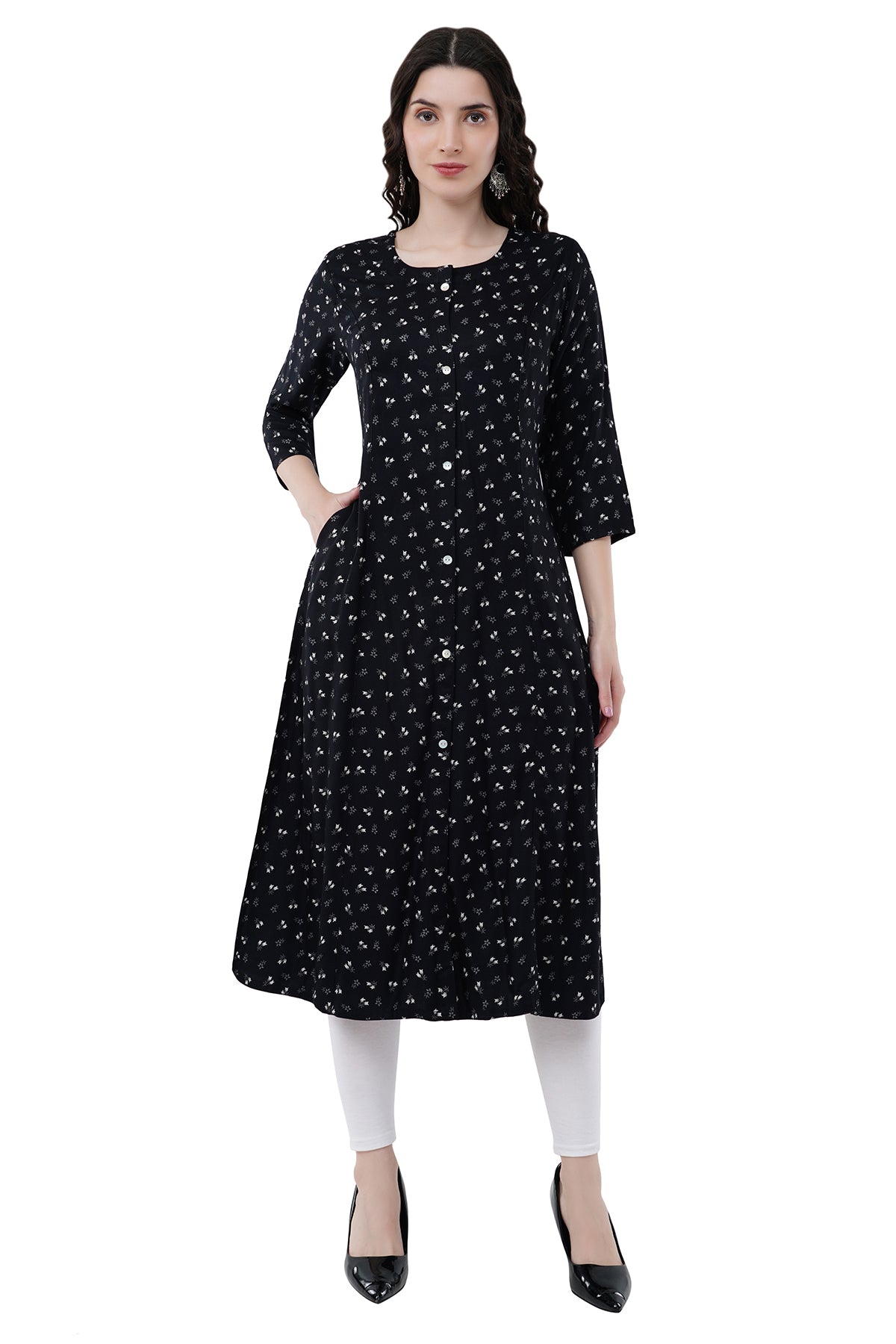 Black Printed Women's Kurta