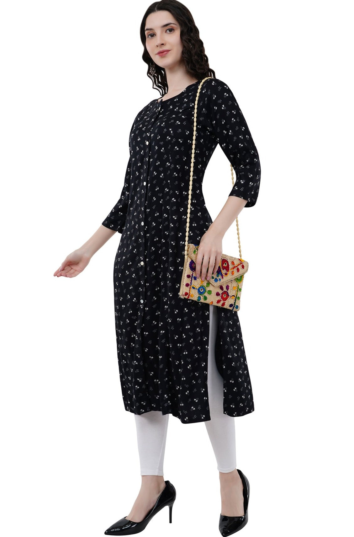 Black Printed Women's Kurta