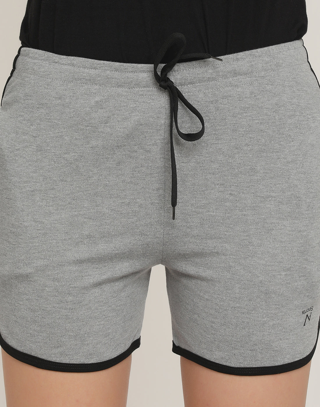 Women Grey Solid Regular Shorts