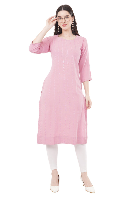Elegant & Beautiful Solid Pink Women's Kurta