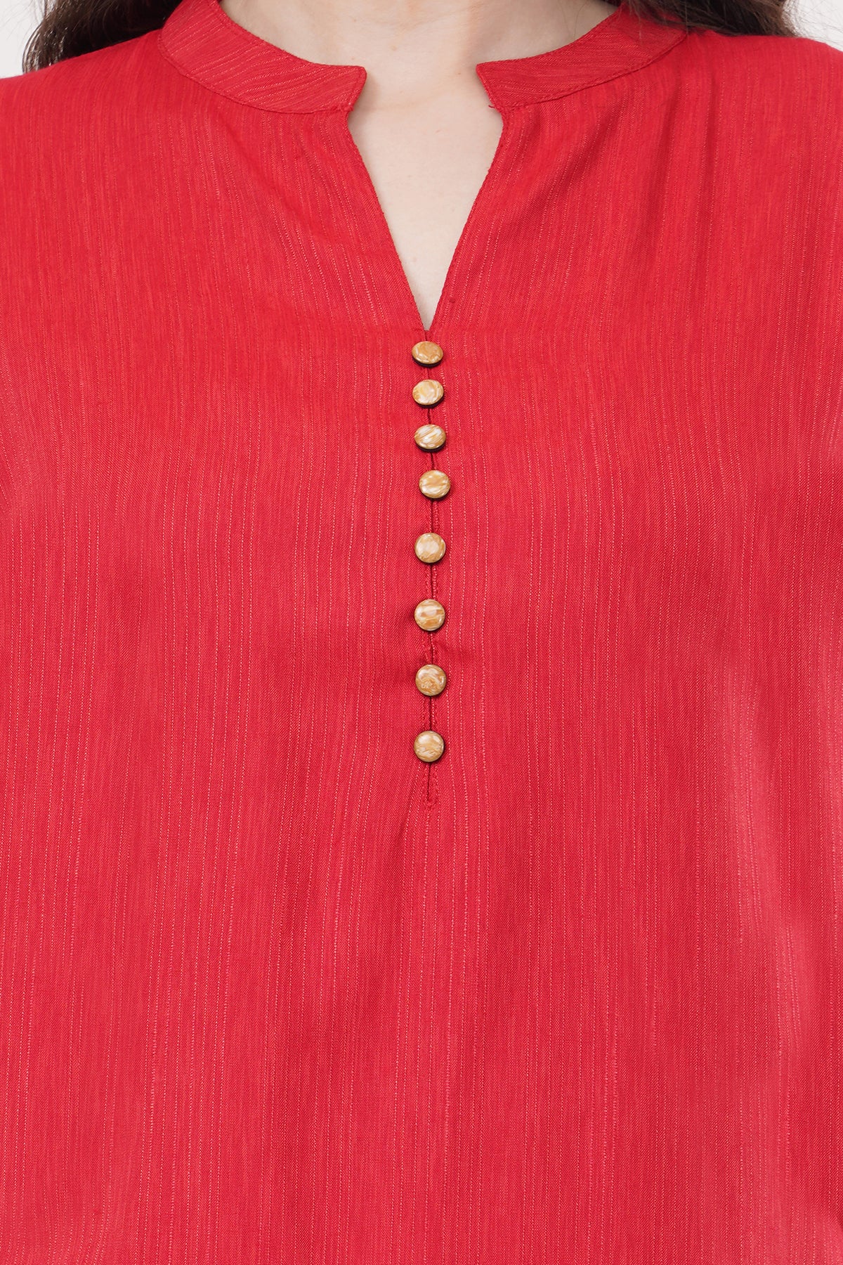 Trendy & Elegant Solid Red Women's Kurta