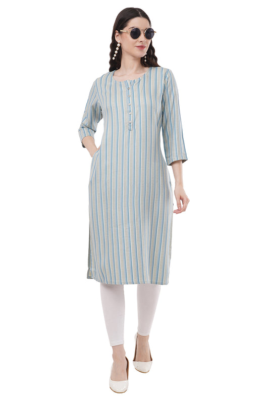 Elegant & Beautiful Grey & Cream Women's Kurta