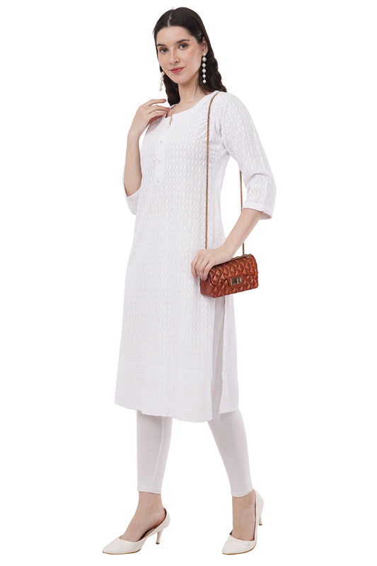 Chikankari White Women's Kurta