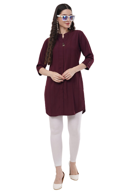 Elegant & Beautiful Solid Maroon Women's Tunic