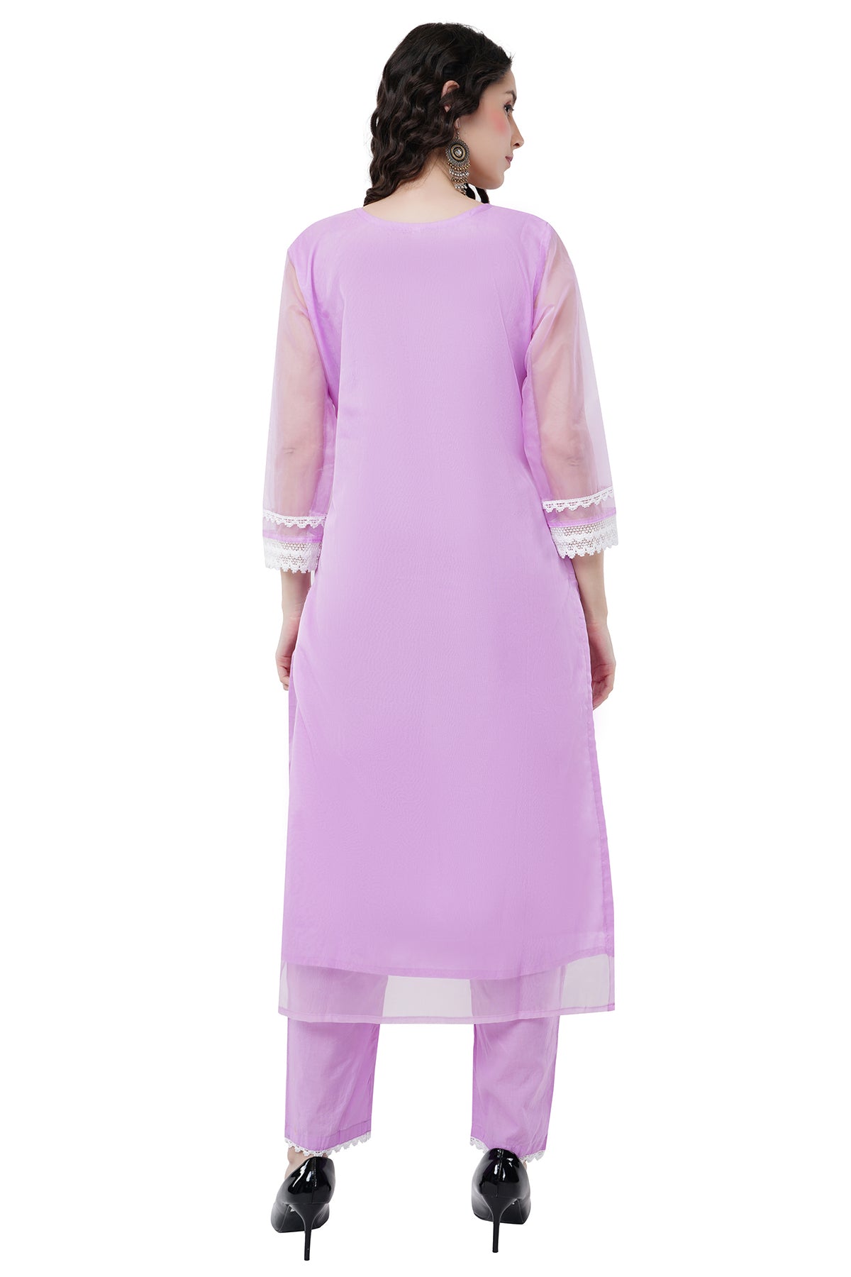 Trendy and Elegant Embroidered Organza Women's Kurta Set With Duppatta