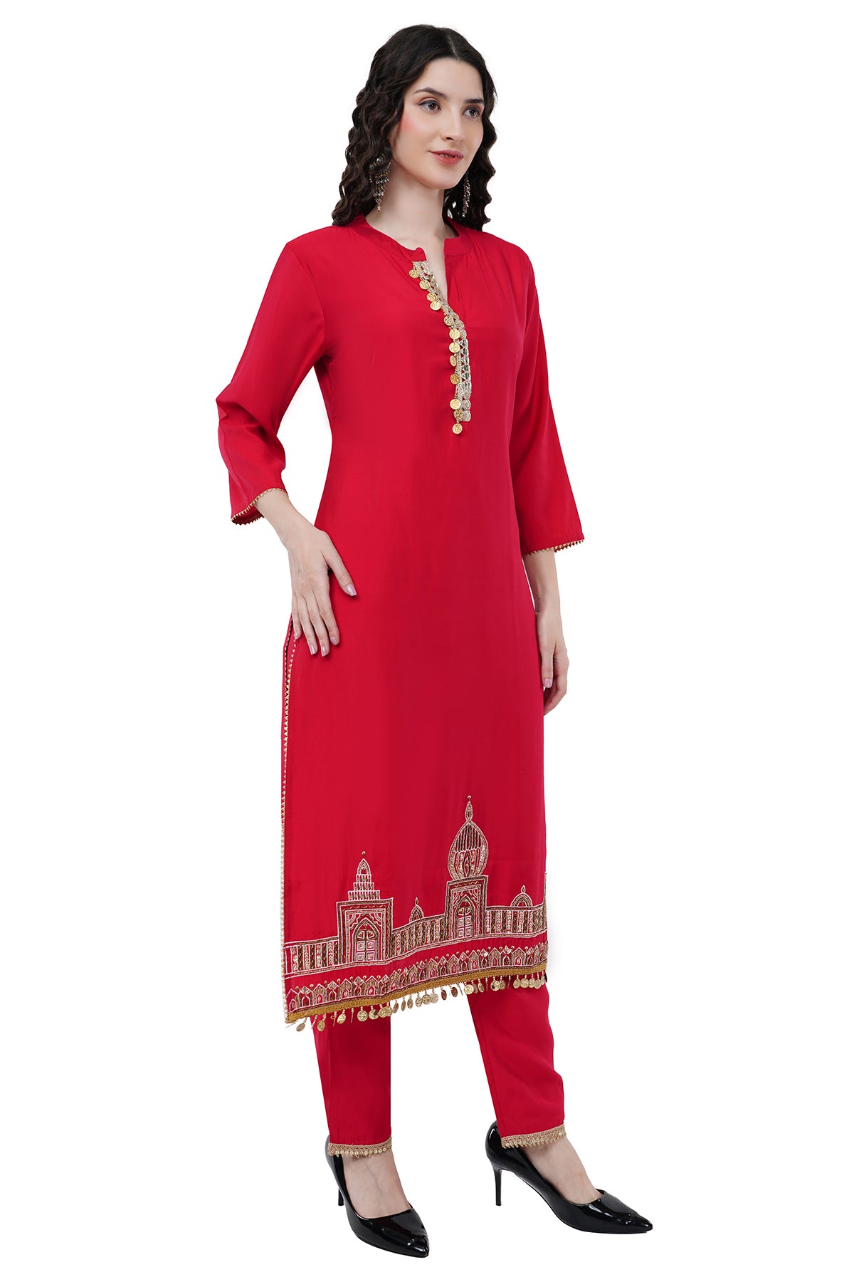 Partywear Women's Kurta Set With Duppatta