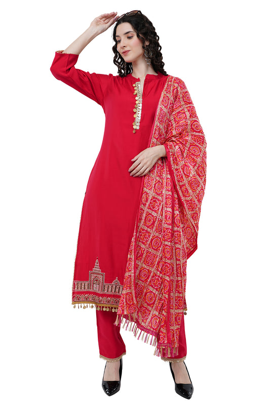 Partywear Women's Kurta Set With Duppatta