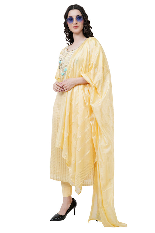 Trendy and Elegant Yellow Women's Kurta Set With Duppatta