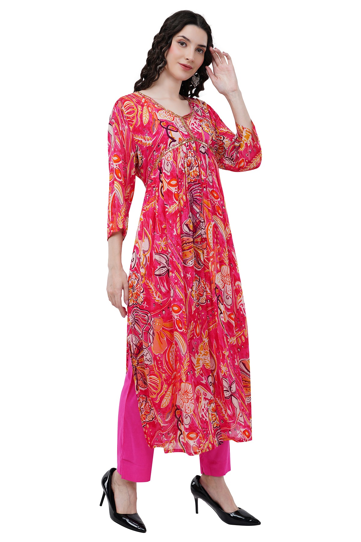 Trendy and Elegant Red Women's Kurta Set With Duppatta