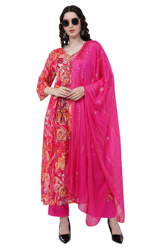 Trendy and Elegant Red Women's Kurta Set With Duppatta