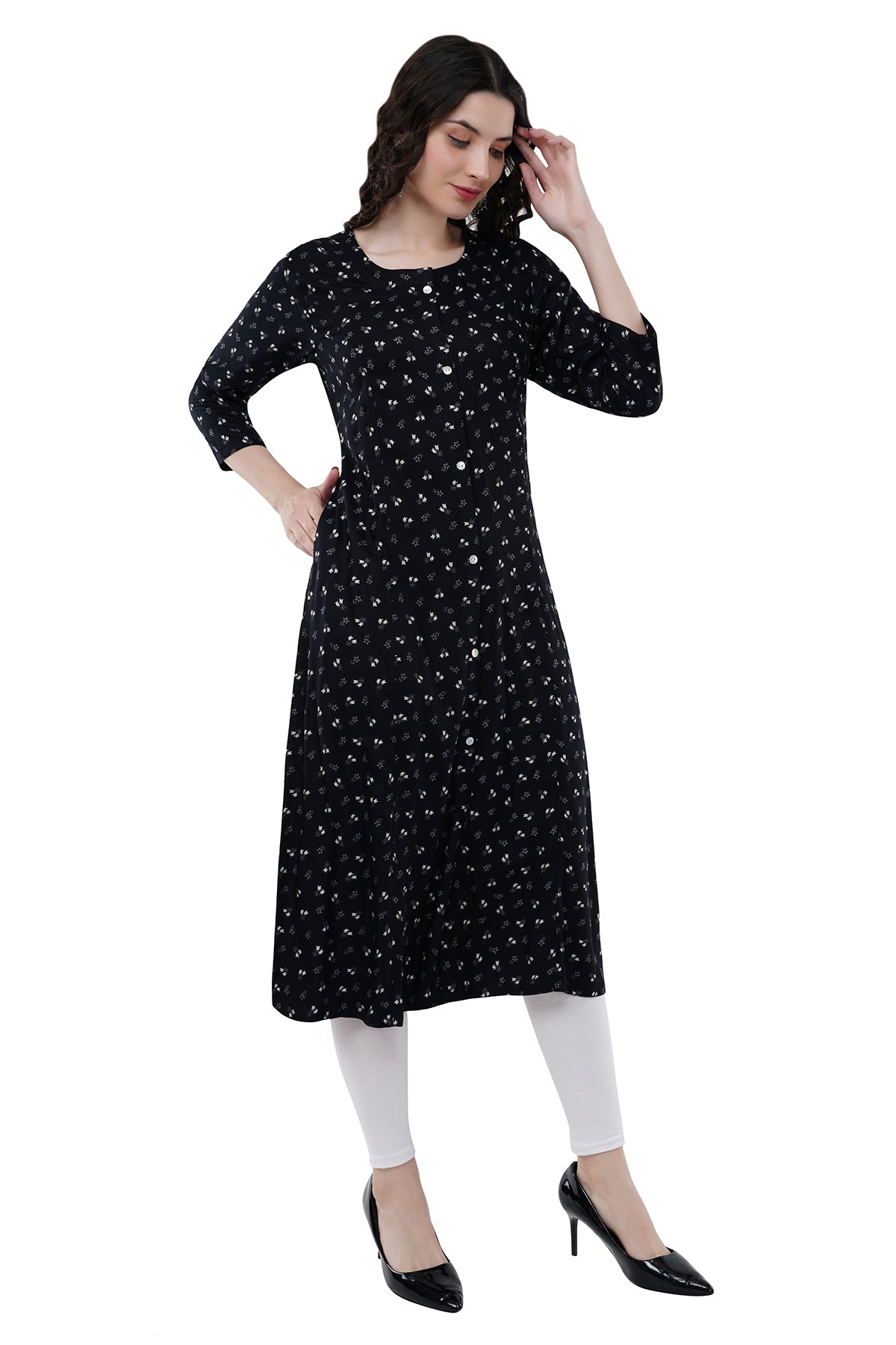 Black Printed Women's Kurta