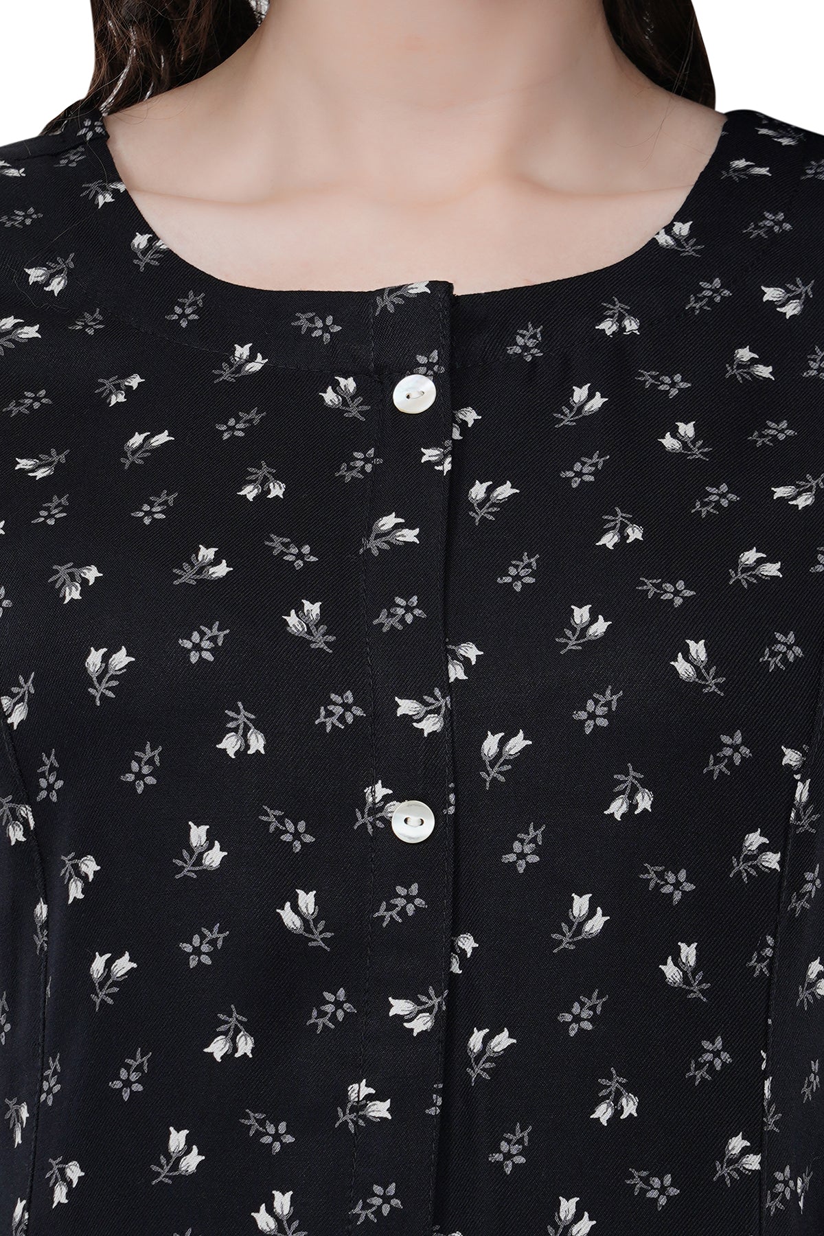 Black Printed Women's Kurta
