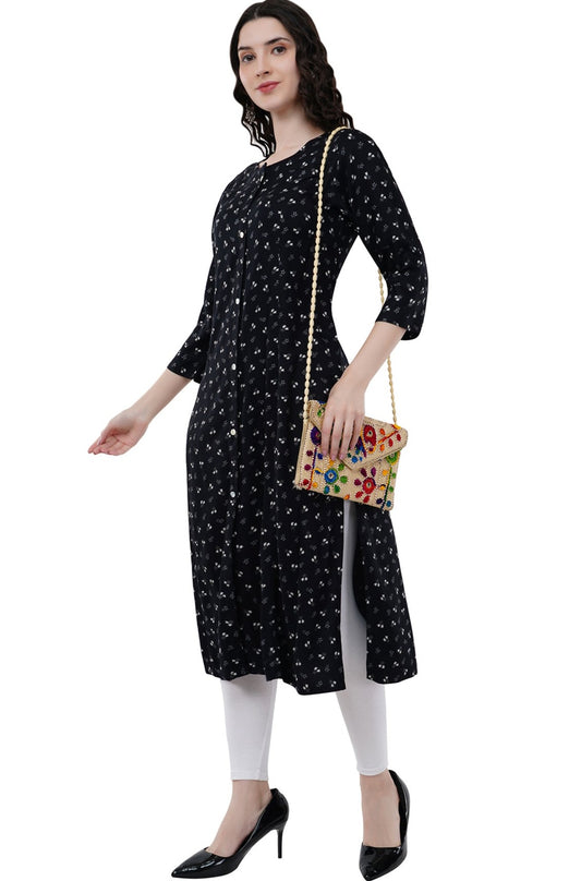 Black Printed Women's Kurta